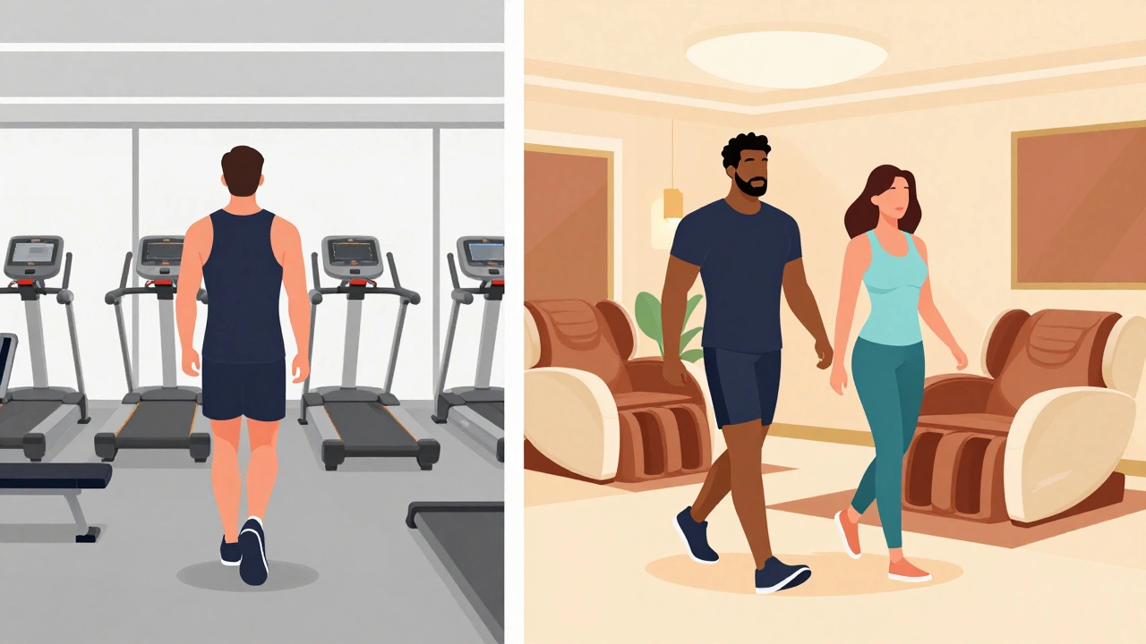 Illustration contrasting basic gym access with premium Black Card perks