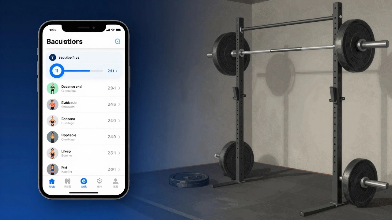 Conceptual art showing fitness apps versus traditional heavy lifting gear