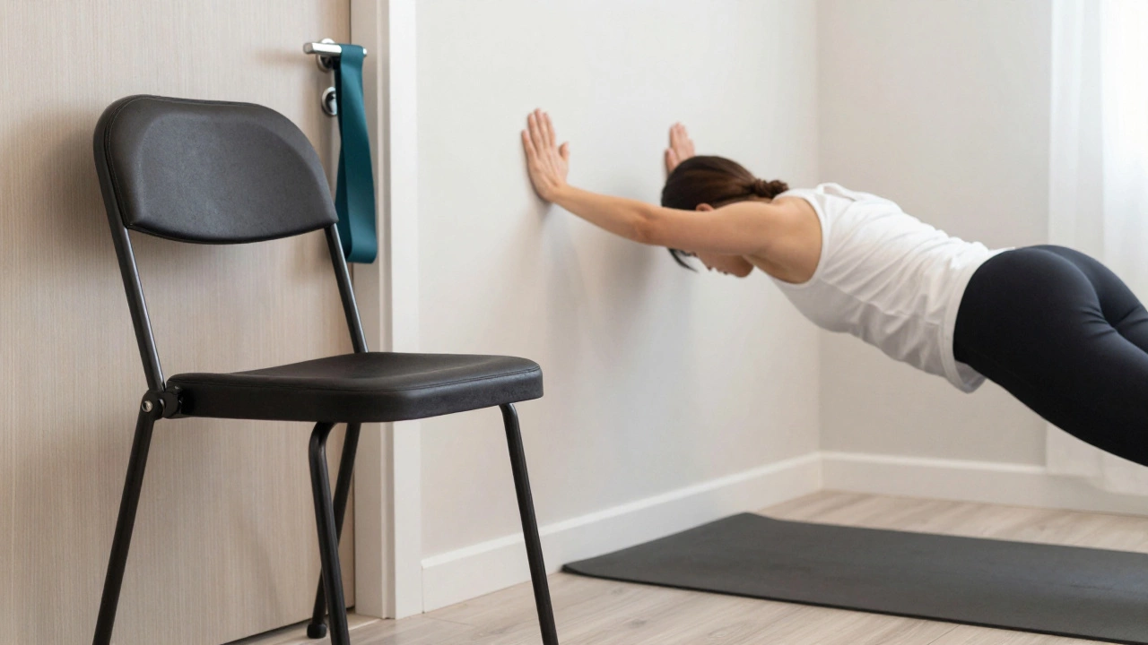 Home exercise equipment including chair and resistance bands