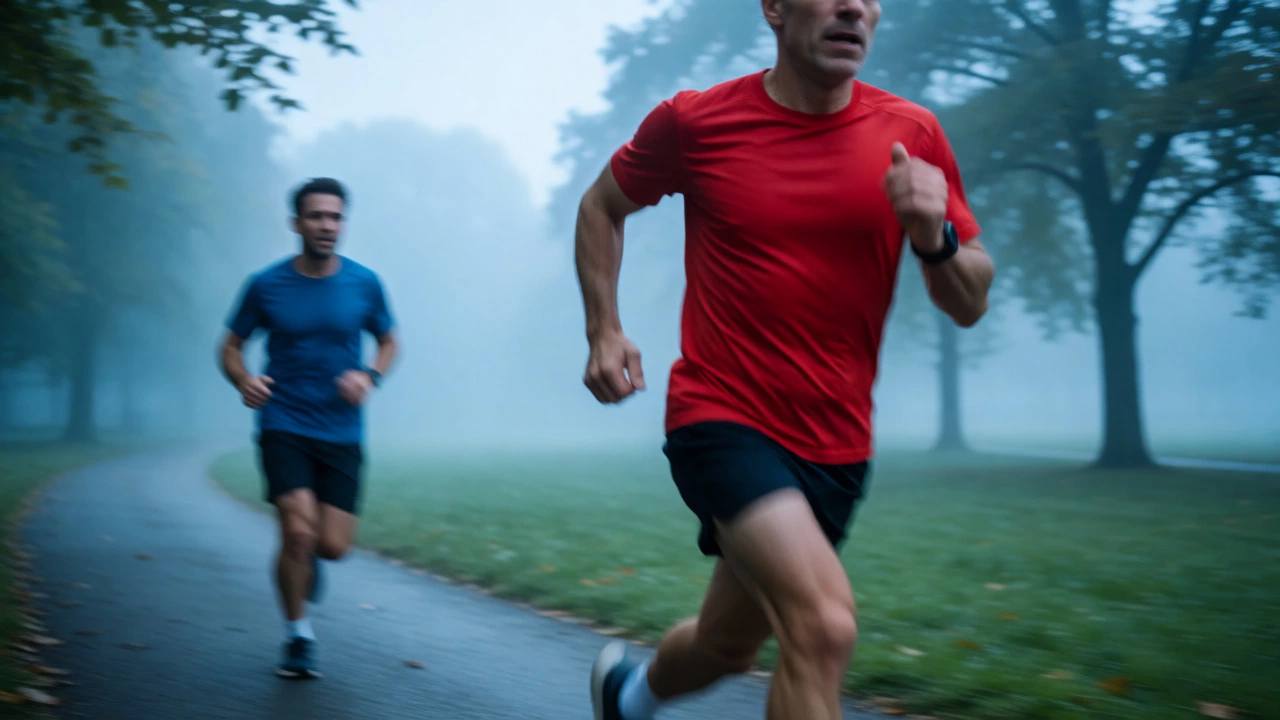 Sprinter passing a jogger to illustrate polarized training zones