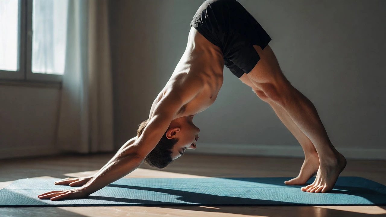 Yoga practitioner holding Downward Dog with proper form